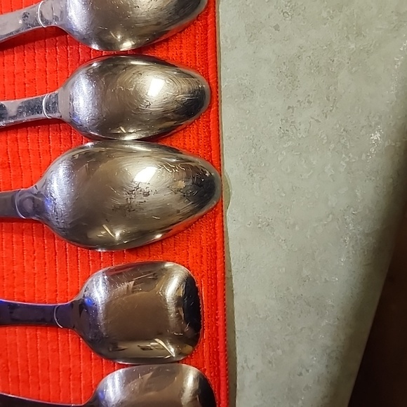 6pc Vintage Oneida Set Of 6 Serving  Stainless Flatware Serving Spoons - Picture 4 of 7